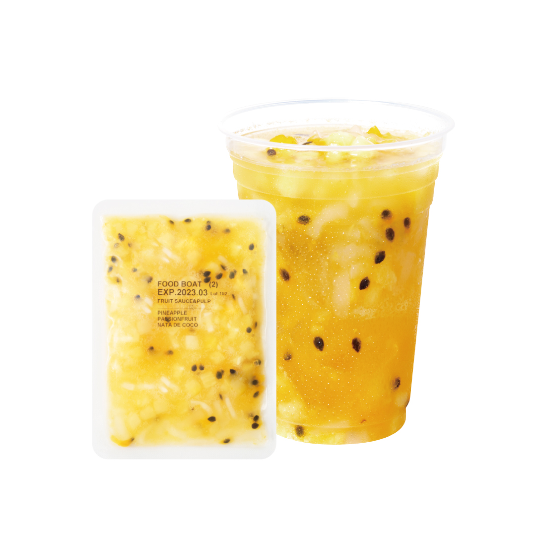 冷凍ﾌﾙｰﾂｿｰｽ 台湾パイナップル＆パッション（ﾅﾀﾃﾞｺｺ入） | FOODBOAT